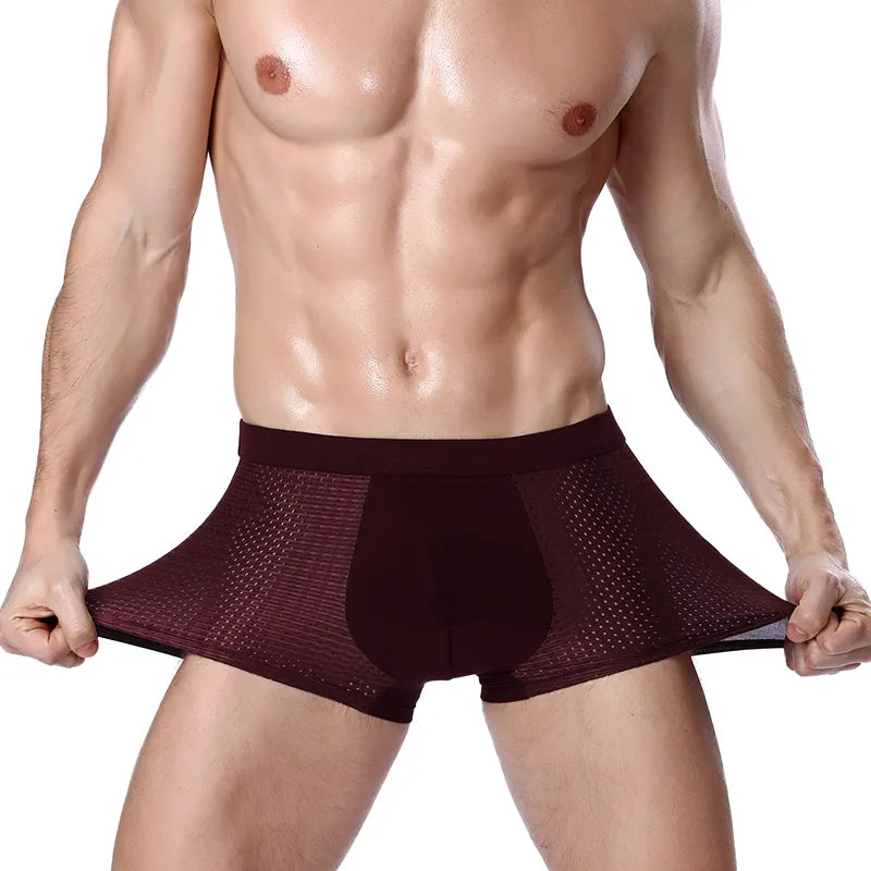 Pague 2 Leve 4 - Boxers Monocromáticos Masculinos, Respiráveis e com Fibra + FRETE GRÁTIS